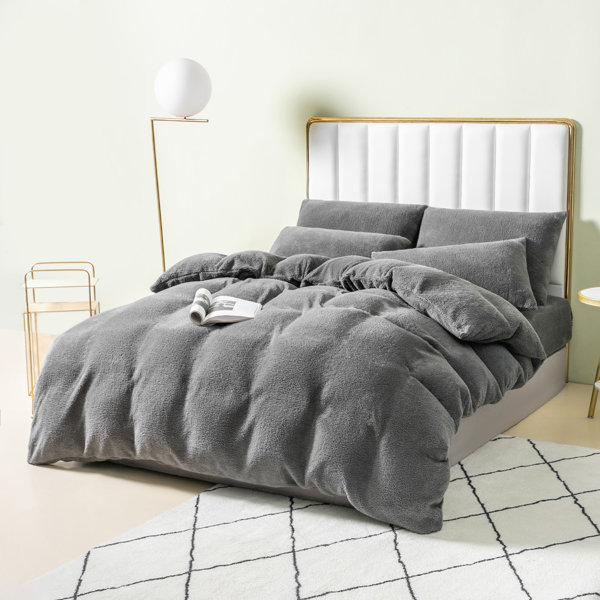 Ebern Designs Teddy Fleece Duvet Cover set & Reviews Wayfair.co.uk